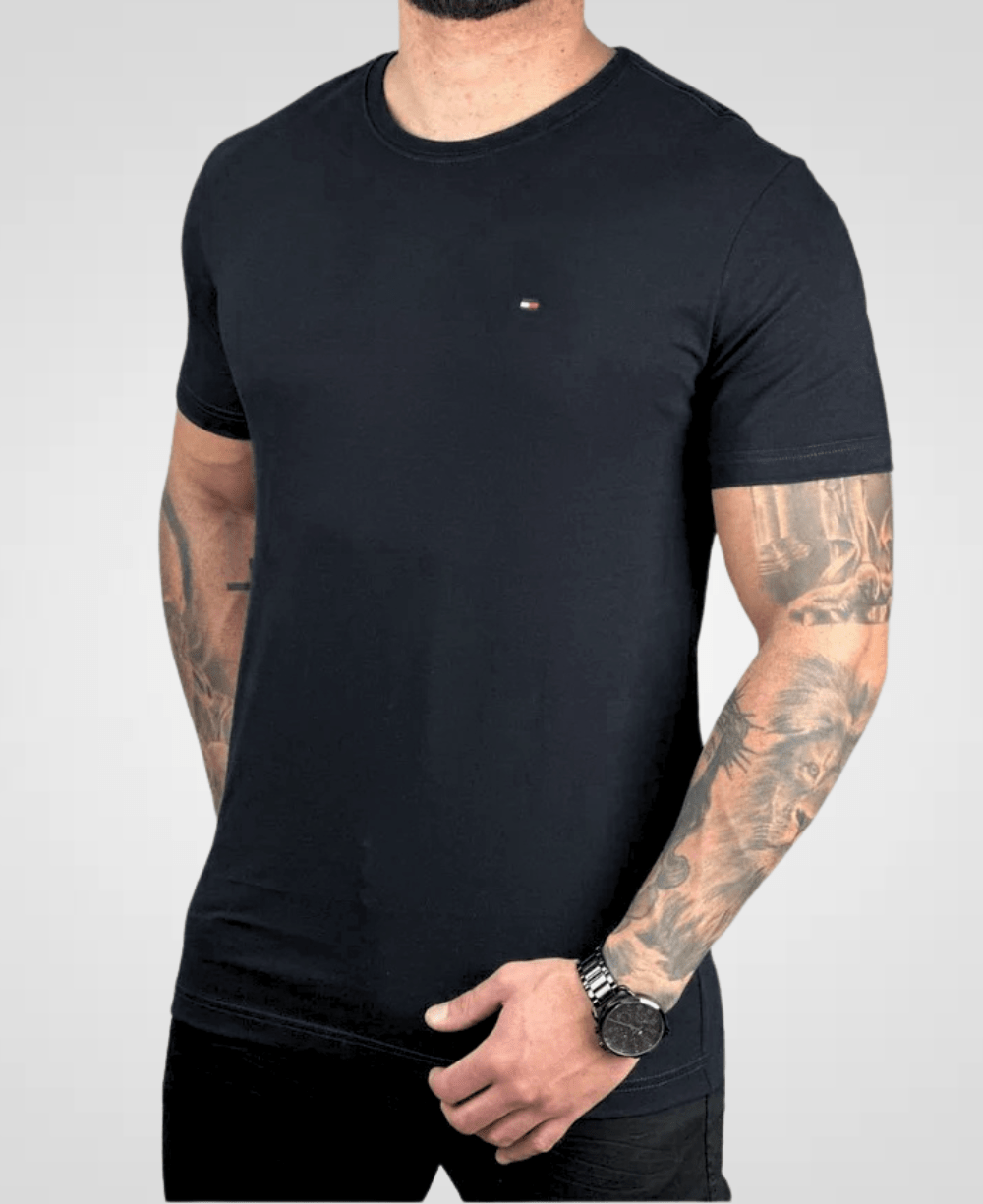 Camiseta Preto Masculina Classic Contton - Tommy Hilfiger